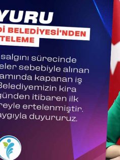 MERKEZEFENDİ BELEDİYESİ’NDEN KİRA ERTELEMESİ