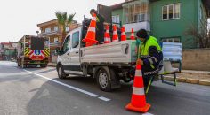 KISITLAMADA YOL ÇİZGİLERİ YENİLENDİ