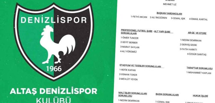 DENİZLİSPOR’DA GÖREV DAĞILIMI YAPILDI