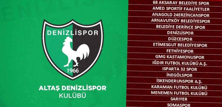 DENİZLİSPOR’UN RAKİPLERİ BELLİ OLDU