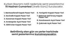 MERKEZEFENDİ’DE AREFE GÜNÜ KURULACAK SEMT PAZARLARI