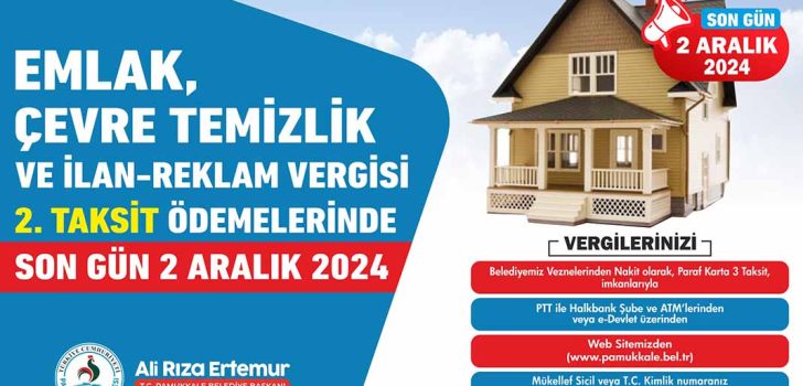 PAMUKKALE’DE 2. VERGİ ÖDEME DÖNEMİ BAŞLADI