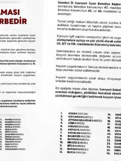 DENİZLİ DAHİL 38 BARODAN ESENYURT AÇIKLAMASI